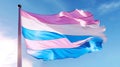 Trans Pride Flag Flying Proudly in the Sky - Generative AI