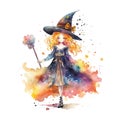 Embrace the dark allure of a witch queen through a captivating watercolor painting, infused with mesmerizing glitter, conjuring an