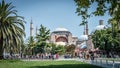 Hagia Sophia Grand Mosque view from Sultan Ahmet Park, Istanbul, Turkey