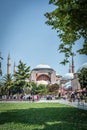 Hagia Sophia Grand Mosque view from Sultan Ahmet Park, Istanbul, Turkey