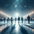 Winter Elegance: Skating Amidst Glowing Festive Lights