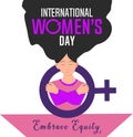 International womens day concept poster. IWD campaign theme 2023 of women\'s day - EmbraceEquity