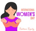 International Women's Day 2023, campaign theme - Embrace Equity. Vector of women's day banner.