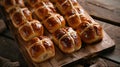 Easter Elegance: Hot Cross Buns on Rustic Display