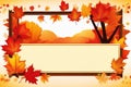 Autumn Whitespace: Leaves Frame on White Background with Versatile Space