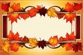 Autumn Whitespace: Leaves Frame on White Background with Versatile Space