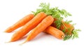 Embrace the essence of natural goodness with a bunch of organic carrots, vibrant and wholesome against a pure white backdrop, Ai