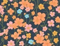 Floral Delight: Seamless Vector Pattern Royalty Free Stock Photo