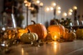 Halloween Table Top: Decorations, Enchanting Bokeh, and Haunting Background