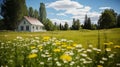 Charm of a cozy cottage surrounded by a meadow