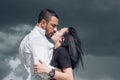 Embrace and kiss. Couple in french kiss. In love and i love you. Sensual embrace couple kiss. Couple In Love. Romantic Royalty Free Stock Photo