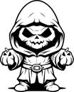 Spooktacular Spellcaster: Trendy Halloween Corrector Vector