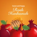 Melting honey and apples for Rosh Hashanah celebration Royalty Free Stock Photo