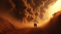 Embrace of the Sandstorm: Nature\'s Unyielding Force Royalty Free Stock Photo
