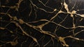 Chic Glamour: Port Laurent Marble Black and Gold Texture. AI Generate