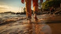 Footprints in the Sand: Tranquil Barefoot Beach Stroll