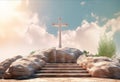 Lent season cross background design, holy week, good friday, palm sunday, easter Royalty Free Stock Photo