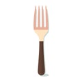 Elegant Cutlery Icon: Vector Illustration in Orange and Brown