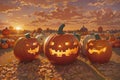 Captivating Halloween Pumpkin: A Glimpse of Autumn's Charm and Spooky Delight in a Vibrant and Festive Seasonal Image