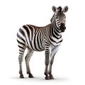 Zebra isolated on white background. 3D illustration