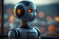 Cyborg - A Robot Gazing at the Sunset