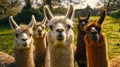 Embraced by soft, luxurious wool, alpacas are often used in textile manufacturing Royalty Free Stock Photo