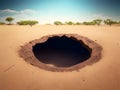 Embracing the Abyss: Journey into the Hole on the Ground Royalty Free Stock Photo