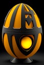 cinematic black and yellow color egg muscular background Generative ai