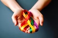 Embracing Diversity: Colorful Ribbons in Support of the LGBT Rainbow Flag - Generative AI