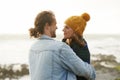 Embracing in the fresh air. an affectionate young couple sharing a warm embrace. Royalty Free Stock Photo