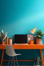 Embracing the Digital Era with an Ideal Workspace Bathed in Bright Hues and Detail