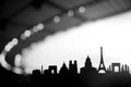 Embracing the Parisian Spirit: Silhouette Sets the Tone for the 2024 Sports Games. Royalty Free Stock Photo