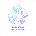 Embracing recognition blue gradient concept icon Royalty Free Stock Photo