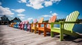 Embracing Relaxation in Colorful Muskoka Chairs Royalty Free Stock Photo