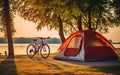Embracing Simplicity: A Bike and Tent Midjourney