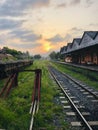 Embracing the Sunset at the rambukkana Station