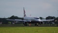 Embraer ERJ-190SR of British airways lands Royalty Free Stock Photo
