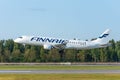 Embraer 190 Finnair airlines Airport Pulkovo, Russia Saint-Petersburg. 06 August 2019