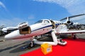 Embraer Phenom 100 small private jet on display at Singapore Airshow Royalty Free Stock Photo