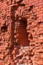 Embrasure and a fragment of the wall of the fortress Royalty Free Stock Photo