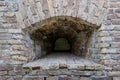 Embrasure in the wall of historical building Royalty Free Stock Photo