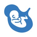 Embrio, care, pregnant icon. Blue color design