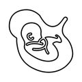 Embrio, care, pregnant outline icon. Line art vector
