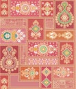 embrodery digital print work seamless abstract butta bandhani multi colour pattern Royalty Free Stock Photo