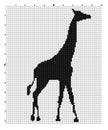 Embroider animal giraffe for an embroidery hands a cross