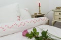 Embroidered bedding Royalty Free Stock Photo