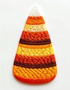 Embroidered Candy Corn Close Up on White Background Detail Stitching Royalty Free Stock Photo