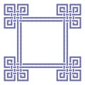 Embroidered cross-stitch geometric weaving frame Royalty Free Stock Photo