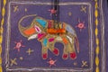 Embroidered elephant background Royalty Free Stock Photo