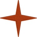Embroidered Four-Point Star Patch Design Royalty Free Stock Photo